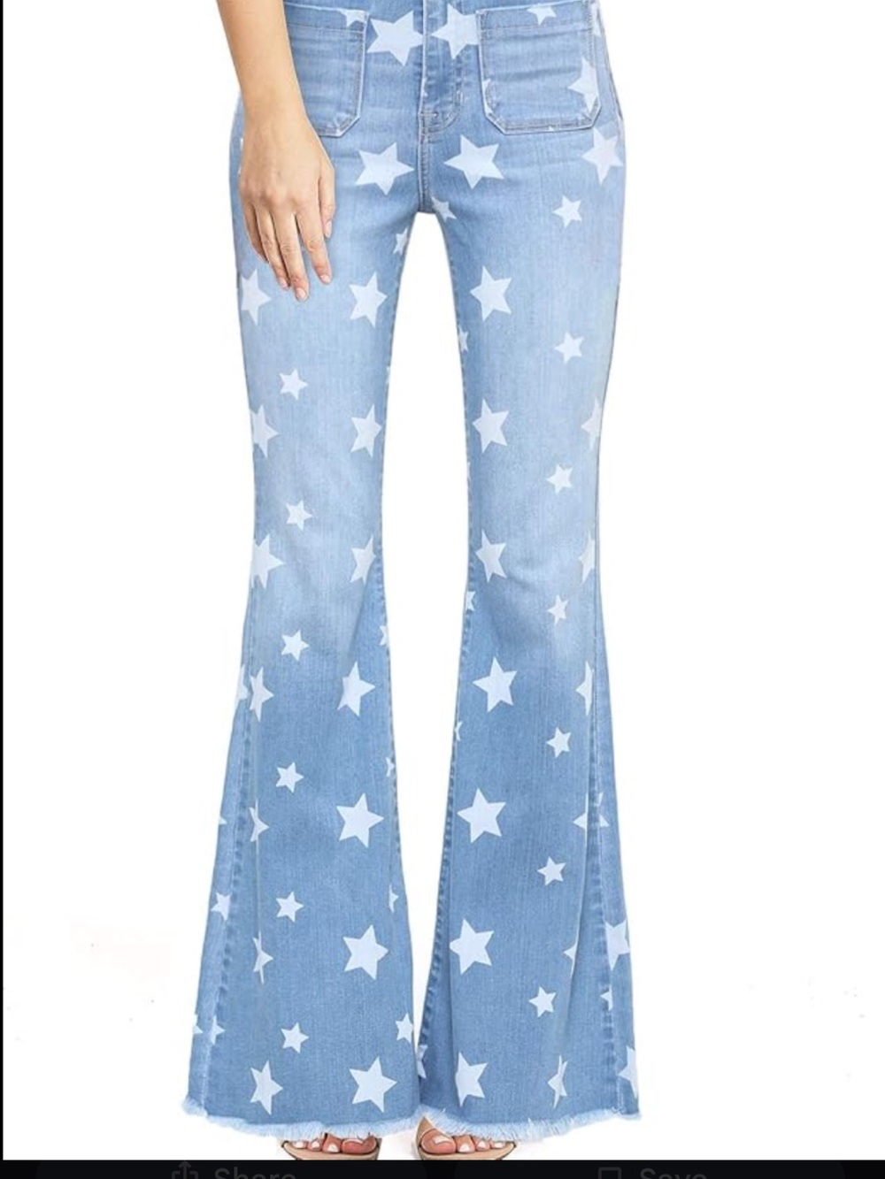 Cello Light Blue Flared Star-Print Flare Jeans size 3